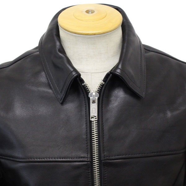 正規取扱店 666 Ljm 9tf Tight Fit Center Zip Leather Jacket タイトフィット センタージップ レザージャケット 日本製 Black