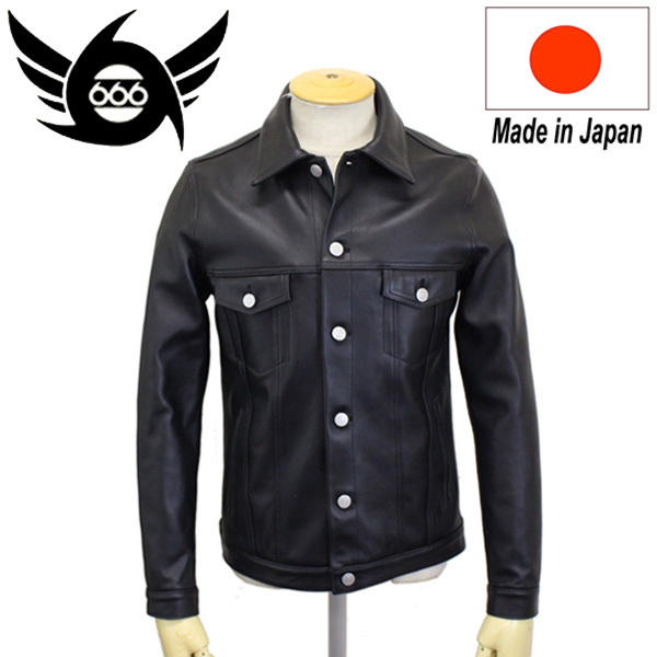 正規取扱店 666 Leather Wear Ljm 19 シープスキン レザージーンジャケット 日本製 Black