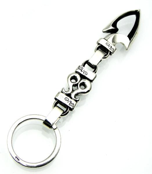 VASSER-VSKC002-SPEARHOOK-1HEART-KEYCHAIN-SLV