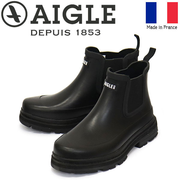 正規取扱店 AIGLE (エーグル) ZZHNB06 SOFT RAIN M ソフトレイン サイドゴアラバーブーツ メンズ 004 NOIR  AGL038