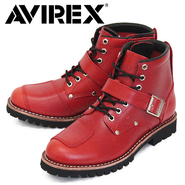 新品　人気完売の赤　AVIREXアヴィレックス　バイカースタイルブーツ
