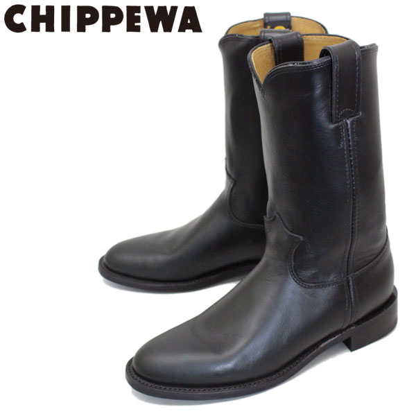 正規取扱店 CHIPPEWA(チペワ) 1901W67 Women's 10inch Roper(10インチローパー プレーントゥ・エンジニアブーツ)  レディース Black