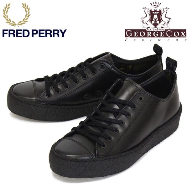 正規取扱店 Fred Perry フレッドペリー X George Cox ジョージコックス Wネーム B9178 Leather Pop Boy レザーポップボーイシューズ 102 Black Fp410