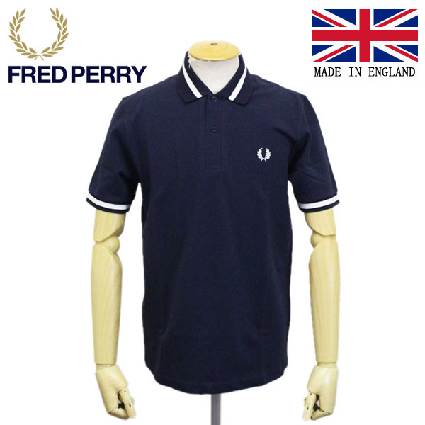 正規取扱店 FRED PERRY (フレッドペリー) M2 SINGLE TIPPED FRED FP SHIRT ポロシャツ イングランド製  797NAVY/SNOW FP388