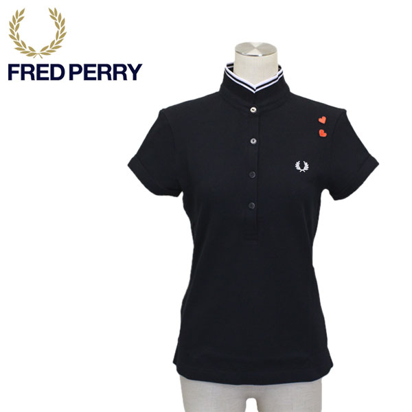 正規取扱店 FRED PERRY (フレッドペリー) SG8104 AMY FRED PERRY SHIRT エイミー・ワインハウスコラボ ポロシャツ  レディース 350 BLACK FP441