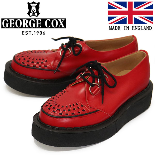 GEORGE COX ラバーソール ジョージコックス UK8 赤 レッド - 靴