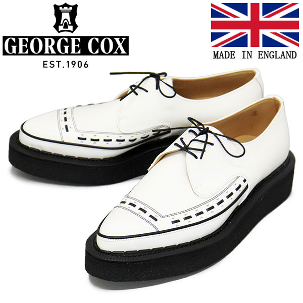 正規取扱店 GEORGE COX (ジョージコックス) DIANO 3705 V ラバーソール レザーシューズ 031 WHITE