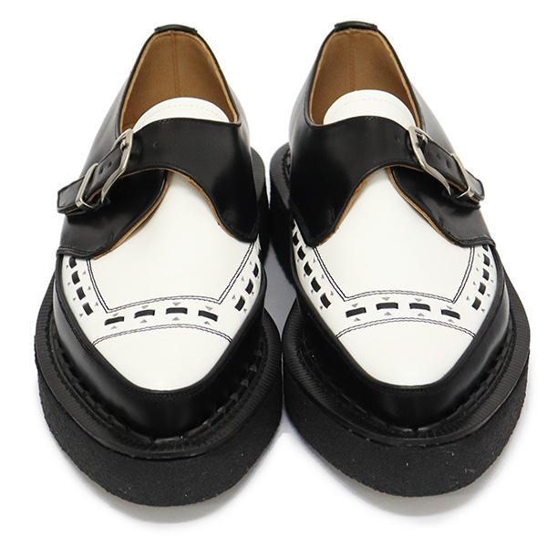 正規取扱店 GEORGE COX (ジョージコックス) DIANO MONK 3976 V ラバーソール レザーシューズ 040031  BLACK/WHITE