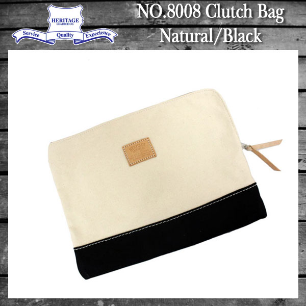 正規取扱店 HERITAGE LEATHER CO.(ヘリテージレザー) NO.8008 Clutch Bag(クラッチバッグ) Natural/Black HL036