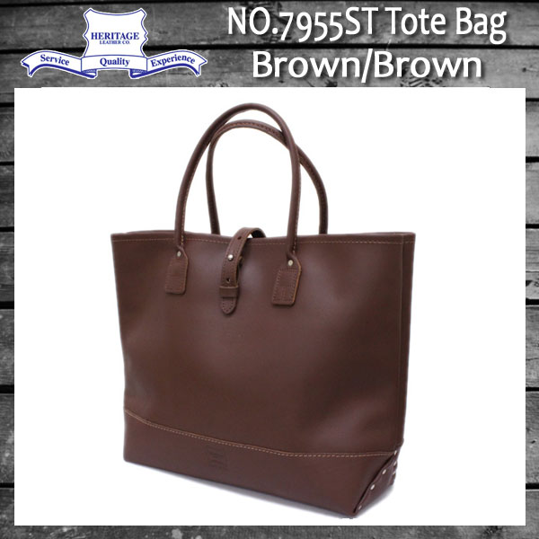 正規取扱店 HERITAGE LEATHER CO.(ヘリテージレザー) NO.7955ST Mocassin Leather Tote  Bag(レザートートバッグ) Brown/Brown HL052