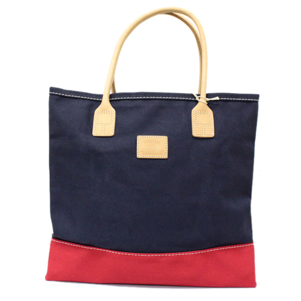 HERITAGE LEATHER CO.(ヘリテージレザー) NO.7717 Day Tote Bag(デイ コットンキャンバス トートバッグ) Navy/red HL160