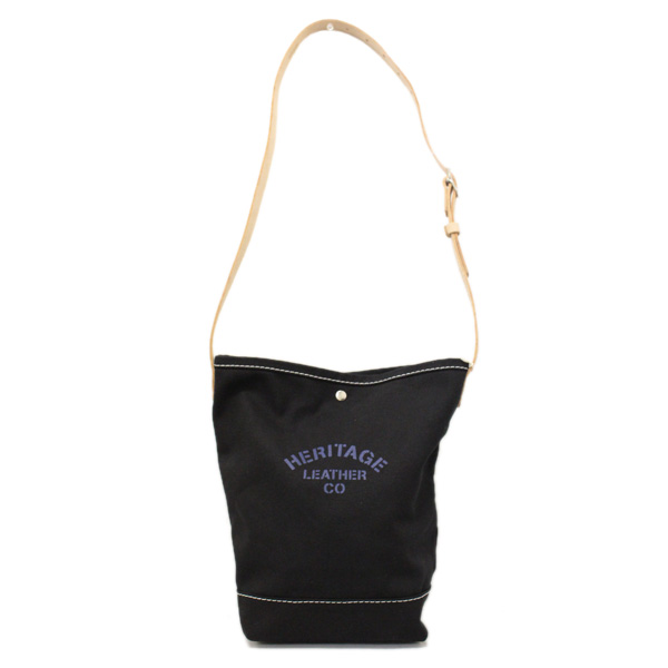 正規取扱店 HERITAGE LEATHER CO.(ヘリテージレザー) NO.8105 Bucket Shoulder Bag(バケット コットン キャンバスショルダーバッグ) Black/Black HL171