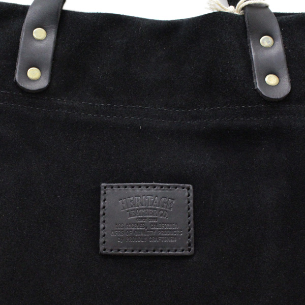 HERITAGE LEATHER CO.(ヘリテージレザー) NO.8385 Suede Book Tote Bag(スエードブックトートバッグ) Black Suede HL167