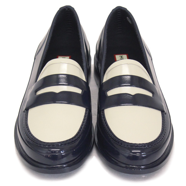 正規取扱店 HUNTER (ハンター) WOMEN'S WFF1006NOW ORIGINAL PENNY LOAFER レディース オリジナル  ペニーローファー NAVYxOFF WHITE HU212