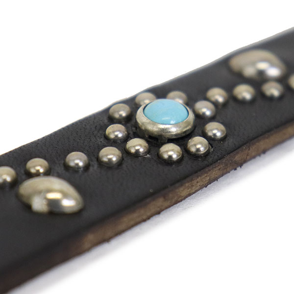 HTC ブレスレット ブラック フラワー ターコイズ 0.75 HTC Bracelet #53 No Patch Turquoise 0.75 : STANDARD