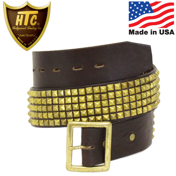 HTC(Hollywood Trading Company) #14 5 row Pyramid Brass Studs Belt