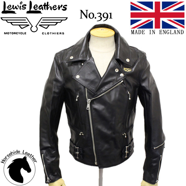 正規取扱店 Lewis Leathers (ルイスレザーズ) No.391 LIGHTNING REGULAR FIT HORSEHIDE  (ライトニング レギュラーフィット ホースハイド) ブラックレザー