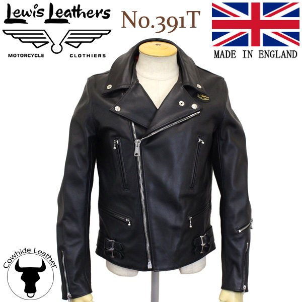 正規取扱店 Lewis Leathers (ルイスレザーズ) No.391T LIGHTNING TIGHT FIT COWHIDE (ライトニング  タイトフィット カウハイド) ブラックレザー 英国製