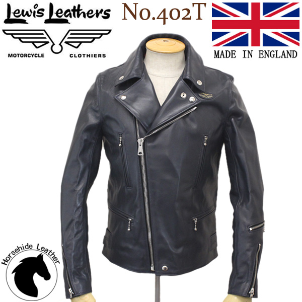 Lewis Leathers ルイスレザー 402T Lightning ライトニング タイトフィット ダブルライダースジャケット ホースハイド ブラック Size 34