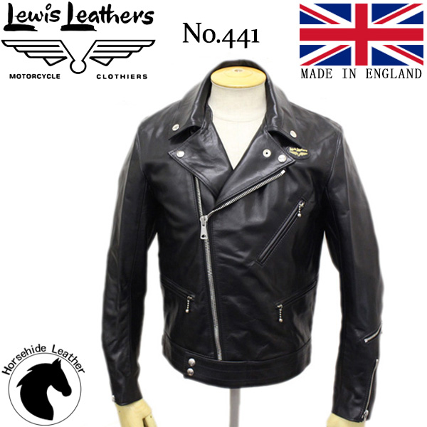 正規取扱店 Lewis Leathers (ルイスレザーズ) No.441 CYCLONE REGULAR FIT HORSEHIDE (サイクロン  レギュラーフィット ホースハイド) ブラックレザー