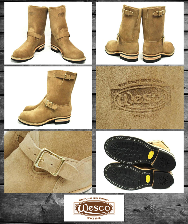 正規ディーラー Wescoウエスコ Boss ボス ベージュラフアウト 裏革,9inch height,#430 sole,Boss Toe： 革靴  通販 BOOTSMAN(ブーツマン) Web本店