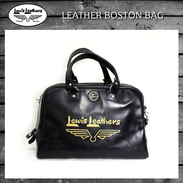 正規取扱店 Lewis Leathers(ルイスレザー) LEATHER BOSTON BAG(レザーボストンバッグ) BLACK ブラック typeA