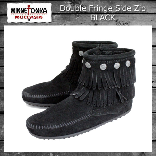 正規取扱店 MINNETONKA(ミネトンカ)Double Fringe Side Zip Boot(ダブルフリンジ サイドジップブーツ)#