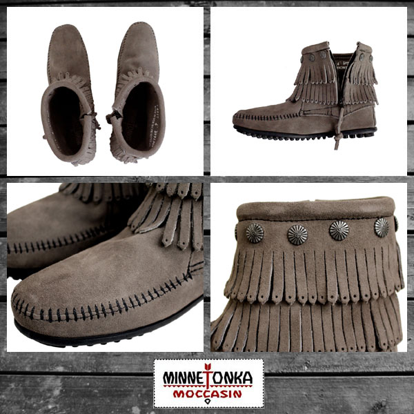 正規取扱店 MINNETONKA(ミネトンカ)Double Fringe Side Zip Boot(ダブルフリンジ サイドジップブーツ)#