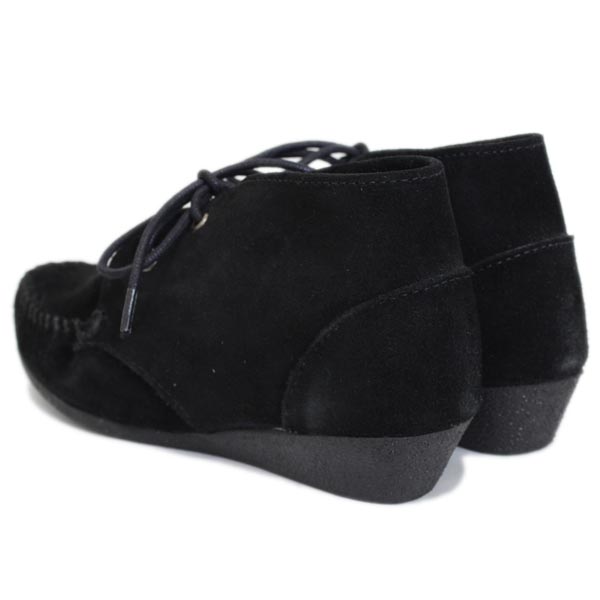 正規取扱店 MINNETONKA(ミネトンカ) Chukka Wedge Bootie(チャッカウェッジブーティー) #379 BLACK レディース MT330