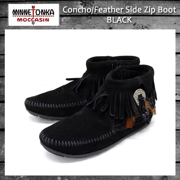正規取扱店 MINNETONKA(ミネトンカ) Concho Feather Side Zip Boot(コンチョフェザーサイドジップブーツ)#