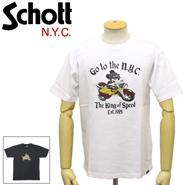 正規取扱店 Schott ショット Disney T Shirt Go To The N Y C ディズニー Tシャツ 全2色