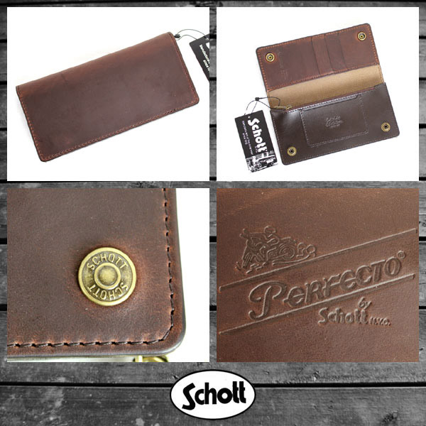 正規取扱SCHOTT(ショット) PERFECTO WALLET(パーフェクトウォレット) BROWN ブラウン