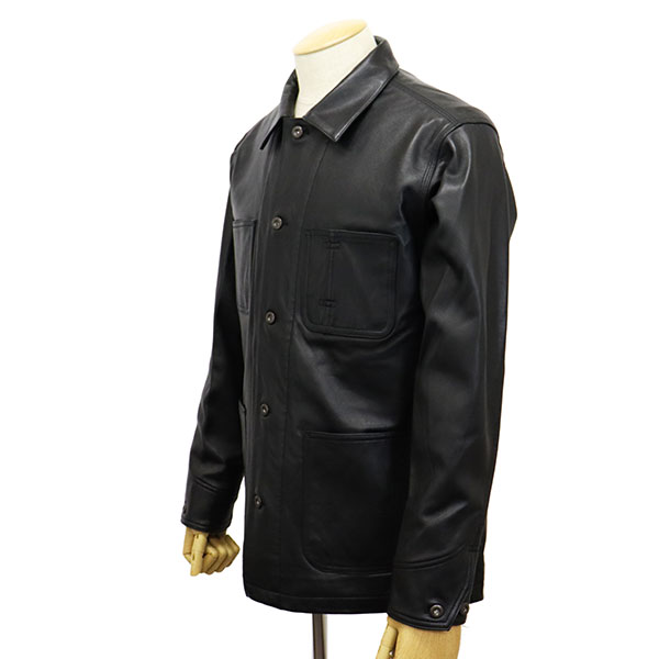 正規取扱店 Schott (ショット) 3111050 LAMB LEATHER COVERALL JKT カバーオール レザージャケット  09BLACK