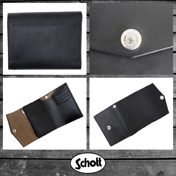 正規取扱SCHOTT(ショット) PERFECTO WALLET MEDIUM (パーフェクトウォレットミディアム) ブラック