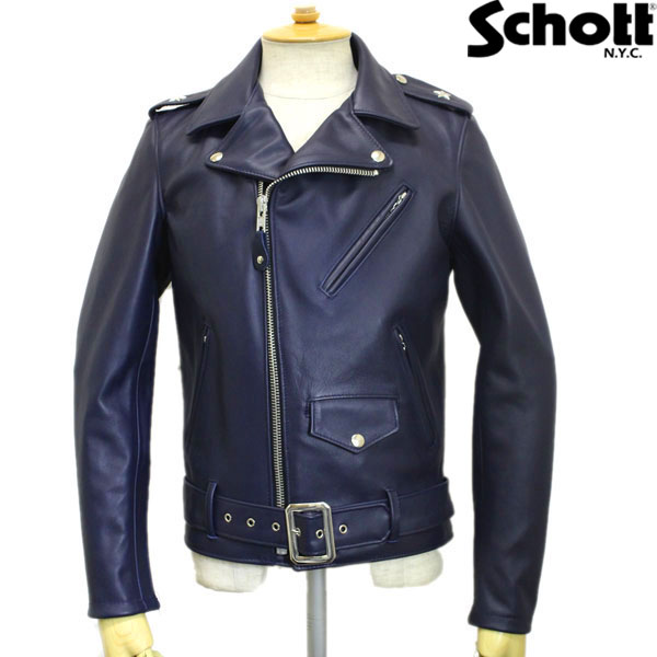 正規取扱店 SCHOTT(ショット) 613USS SUMMER ONESTAR RIDERS JACKET(サマーワンスターライダースジャケット) NAVY