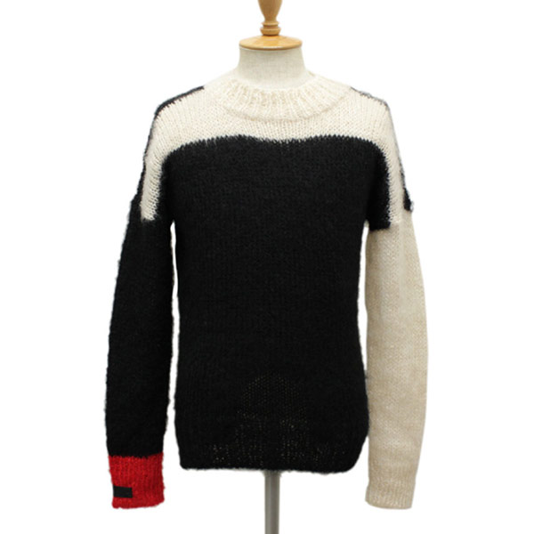 正規取扱店 SEDITIONARIES(セディショナリーズ) Mohair Jumper(モヘアジャンパー・モヘアセーター) ブラックxホワイトxレッド STW013