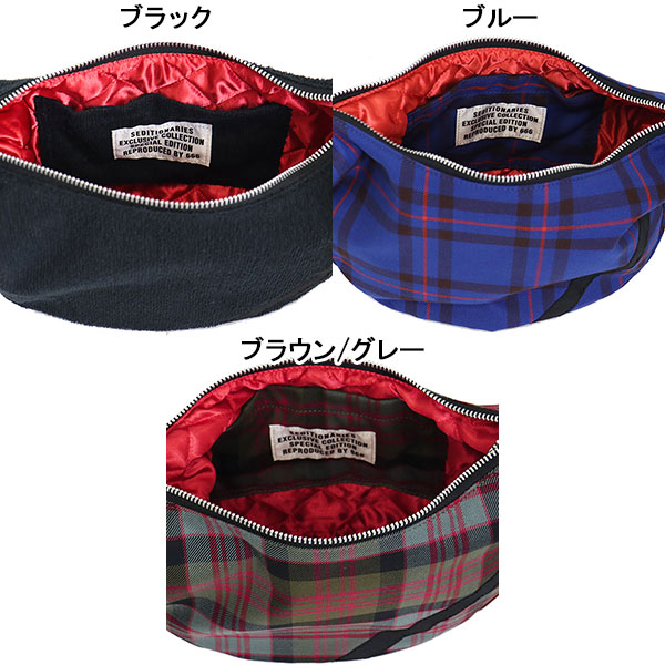 GlyPhS オリジナルanarchyレッドタータンチェック バナナ ショルダー 正規取扱店 SEDITIONARIES by 666 (セディショナリーズ) STA0020