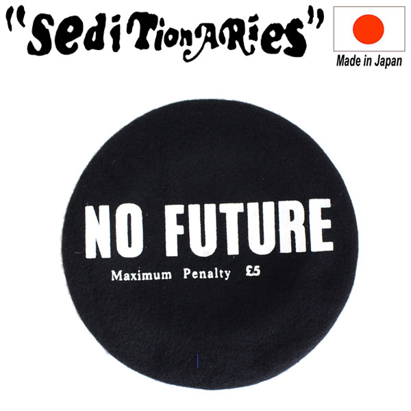 正規取扱店 SEDITIONARIES by 666 (セディショナリーズ) NO FUTURE BERET ベレー帽 ブラック 日本製 STA0014