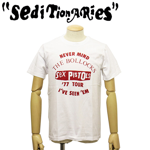 正規取扱店 SEDITIONARIES by 666 (セディショナリーズ) STO0012 PISTOLS ‘77 TOUR Tシャツ  ホワイト/レッド