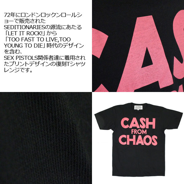 正規取扱店 SEDITIONARIES by 666 (セディショナリーズ) CASH FROM CHAOS Tシャツ ブラックxピンク STO0010