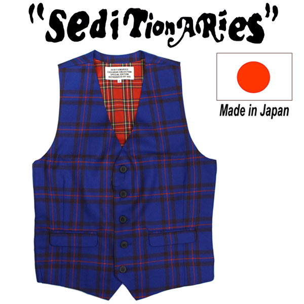 新品 SEDITIONARIES BY 666 タータンチェック ジレベスト M セディ