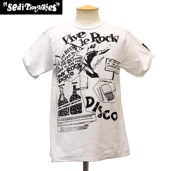 正規取扱店 SEDITIONARIES by 666 (セディショナリーズ) VIVE LE ROCK Tシャツ ホワイト STZ0009