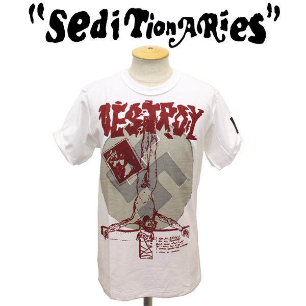 正規取扱店 SEDITIONARIES by 666 (セディショナリーズ) DESTROY インサイドアウトTシャツ ホワイト(B)xグレー  STZ0014